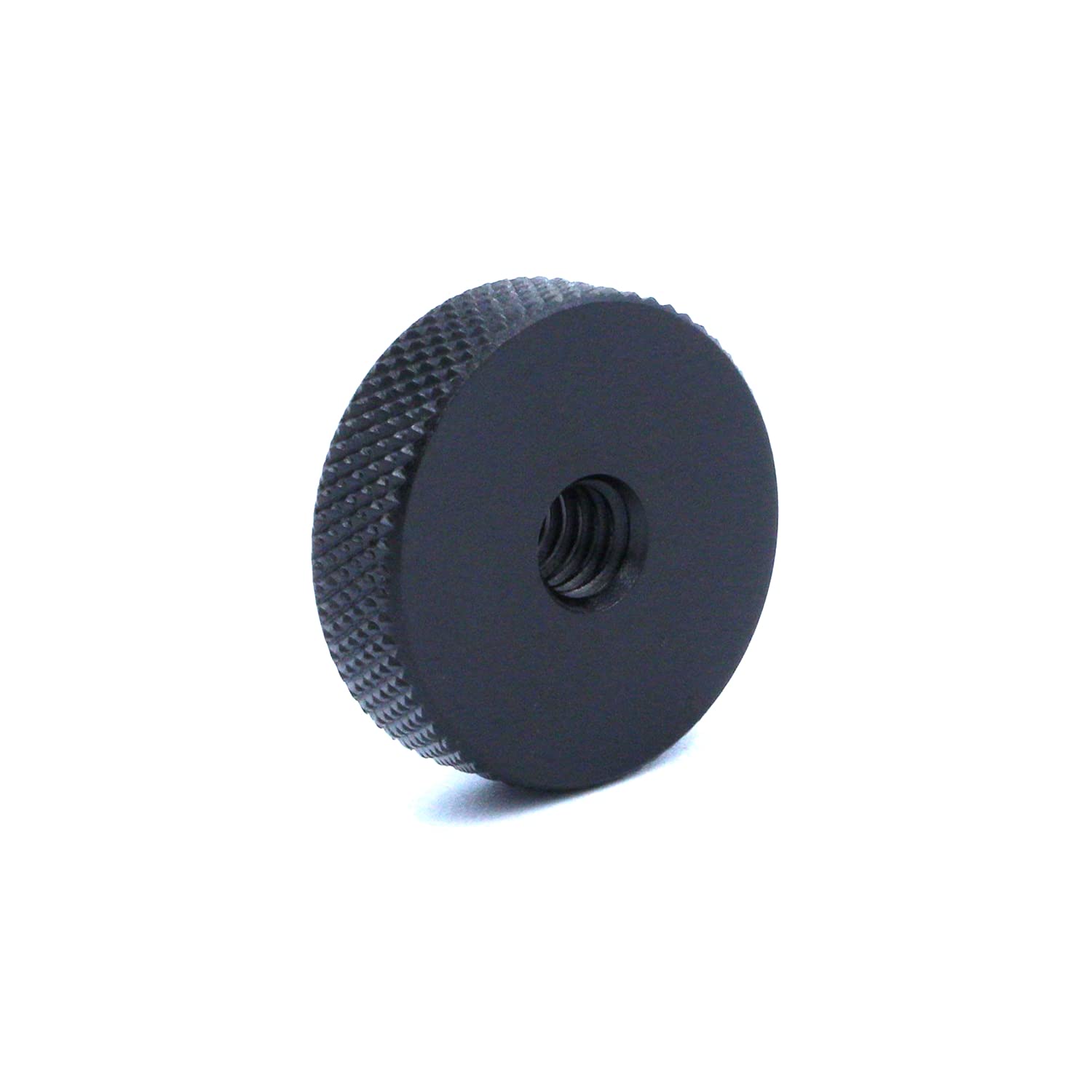 2 Pack 25Mm Large Knurled Edge 1/4'' 20 Female Thumb Wheel Lock Nut Adapter (Black)