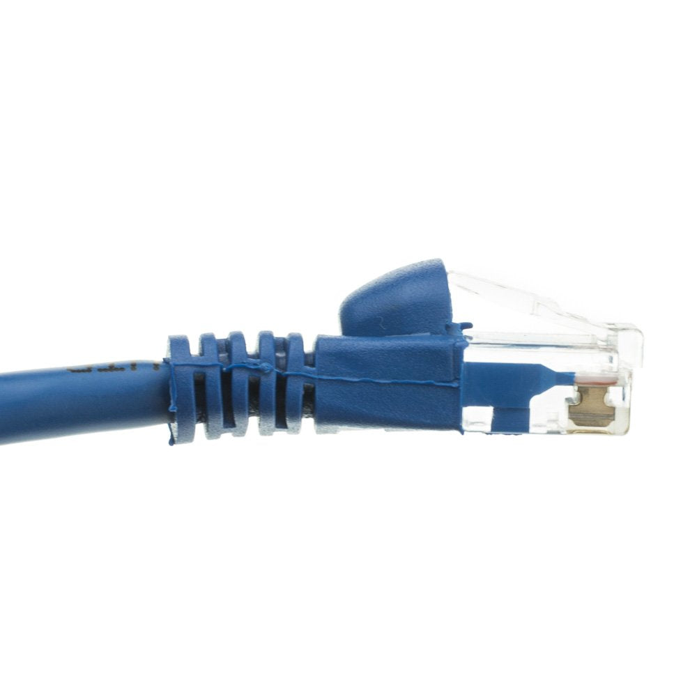 Cablewholesale 50 Foot Blue Cat6A Ethernet Patch Cable, Snagless/Boot With Rj45 Connector, 500 Mhz, 24 Awg, Utp(Unshielded Twist