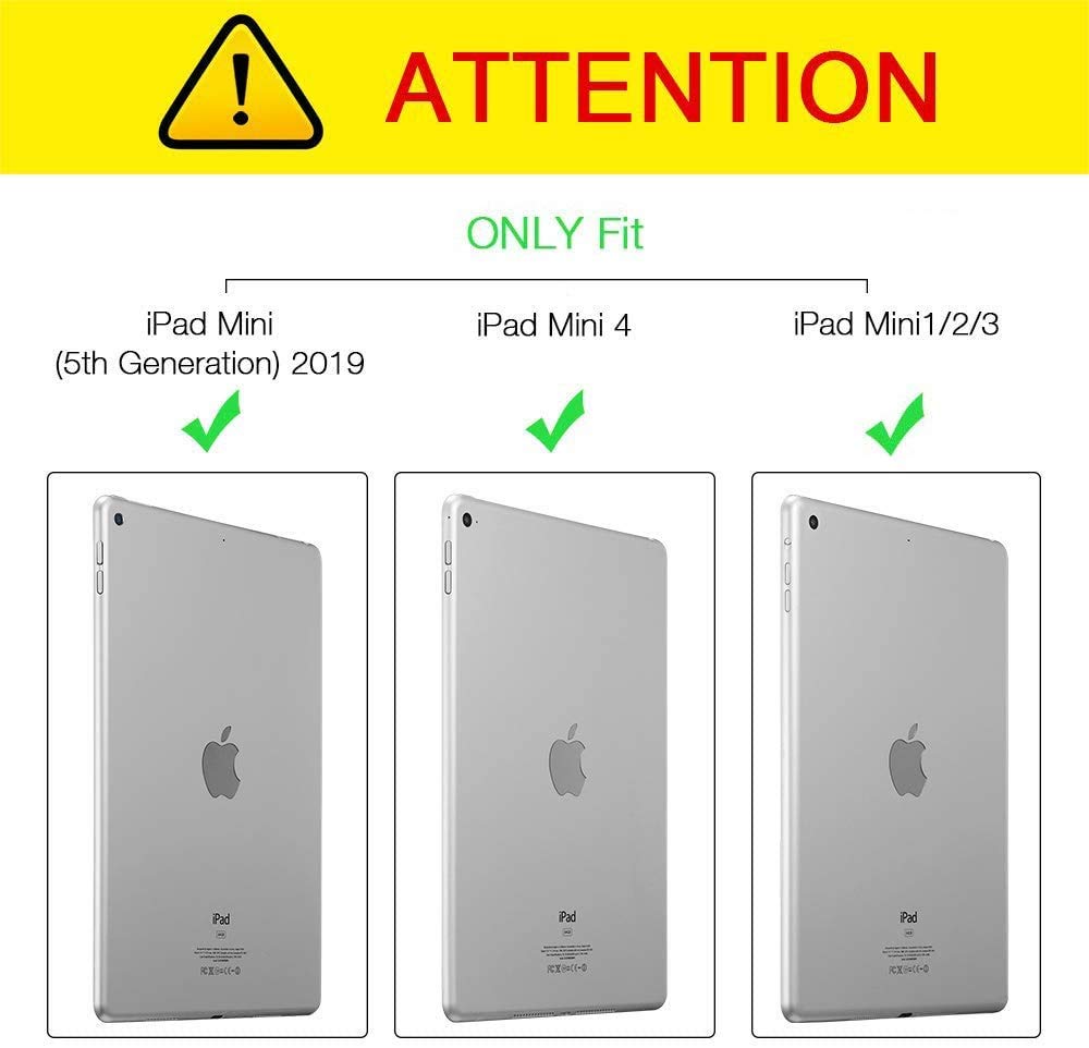 Loworo For Ipad Mini 5/Mini 4 Case, Ipad Mini 1/2/3 Case, Adjustable Folio Smart Cover Stand Shockproof Tpu Case With Auto Sleep