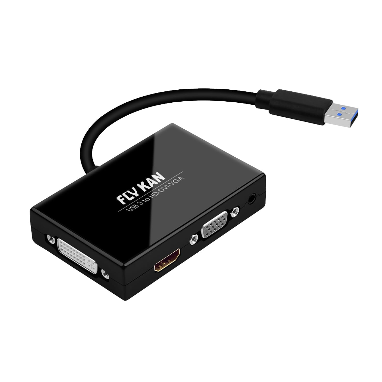Fly Kan Usb 3.0 To Hdmi Dvi Vga Video Graphics Card Adapter For Multiple Monitors Add Hdmi And Dvi D Or Hdmi And Vga (  Windows