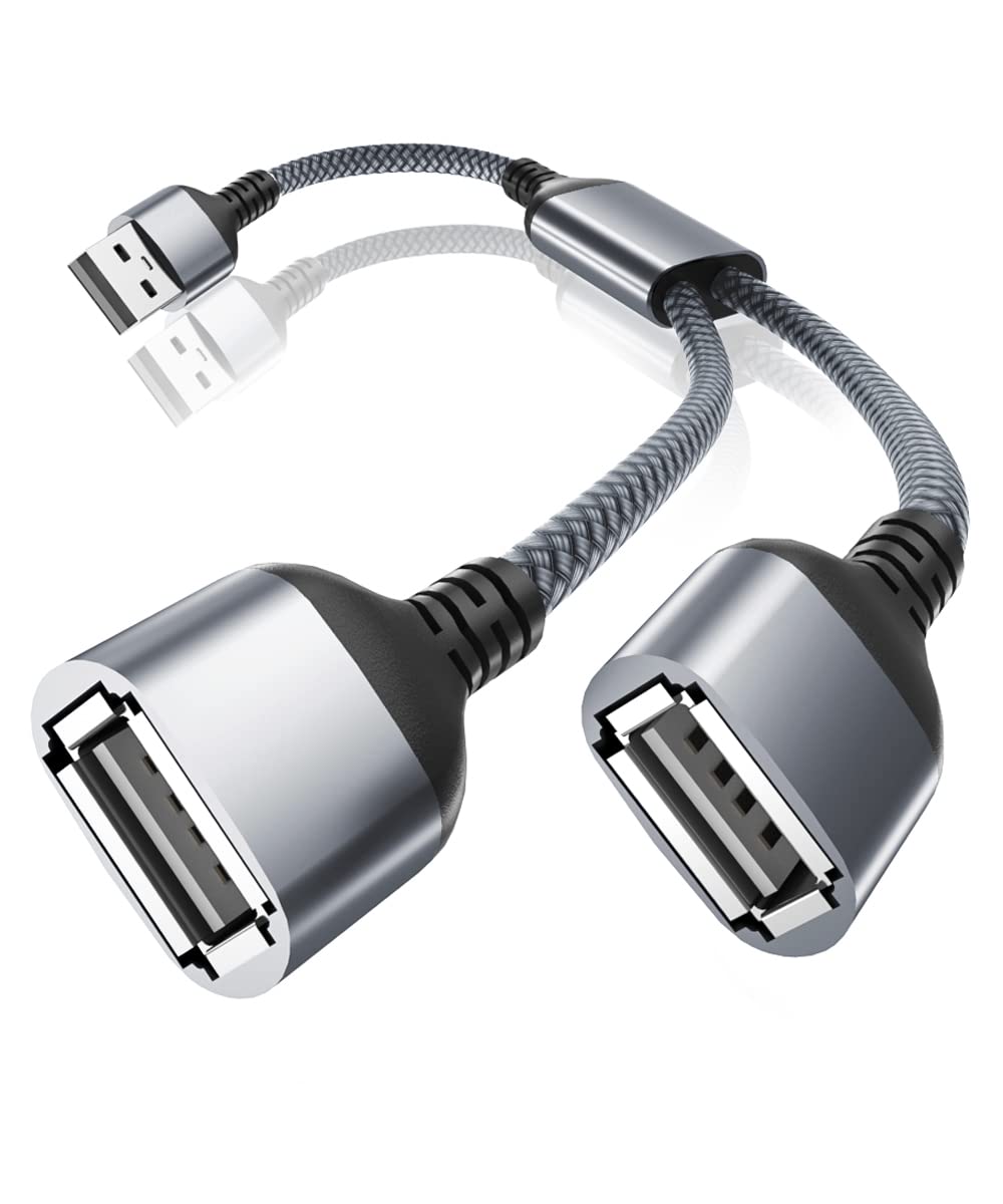 Itramax Usb Splitter Y Cable 3.3Ft,1 Male To 2 Female Usb Extension Cord,Dual Double Usb Port Extender,Data & Charger Power Adapter For Mac,Car,Tv,Laptop,Pc,Xbox One Series X/S,Ps4 Ps5,Usb Headset