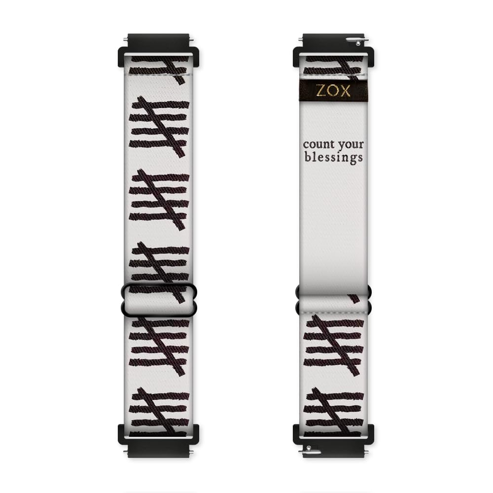 Zox Android Smart Watch Band - Count Your Blessings | Soft, Adjustable Elastic Band With Motivational Affirmations And Beautiful