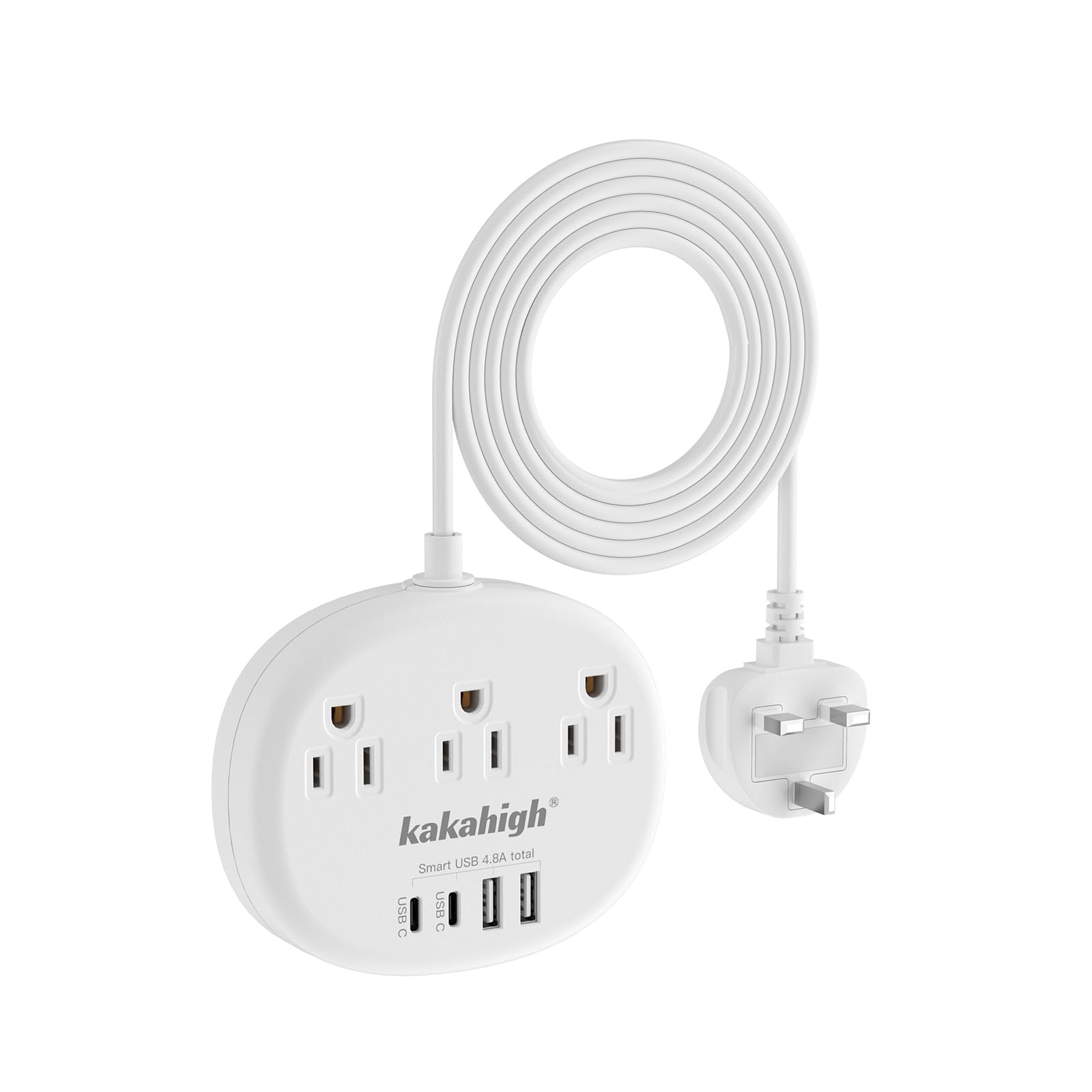 Uk Adapters For Travel(13A), Us To Uk Plug Adapter With 3 Outlets 4 Usb Ports (2 Usb C) Total Output 24W, Type G Travel Adapter