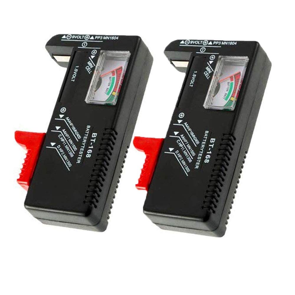 Pgzsy 2 Pack Battery Tester, Universal Battery Checker For Aa / Aaa / C / D / 9V / 1.5V Button Cell Batteries