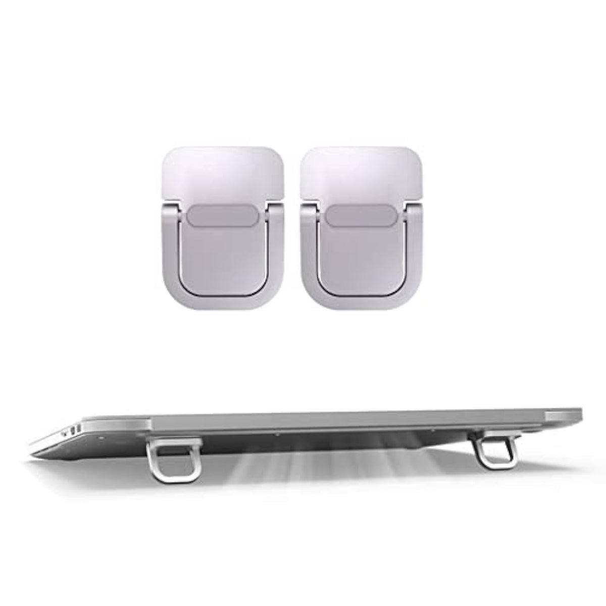 Exdtgt Portable Keyboard Riser, Mini Invisible Laptop Stand For Desk Computer Keyboard Macbook Notebook Stand Riser Aluminum (2P