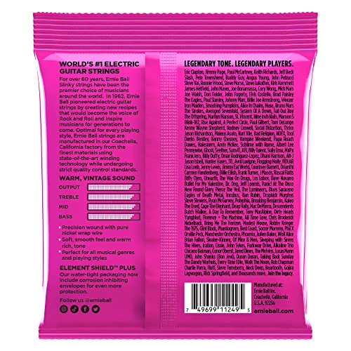 Ernie Ball Super Slinky Classic Pure Nickel Electric Guitar Strings 3 Pack, 9 42 Gauge (P03253)