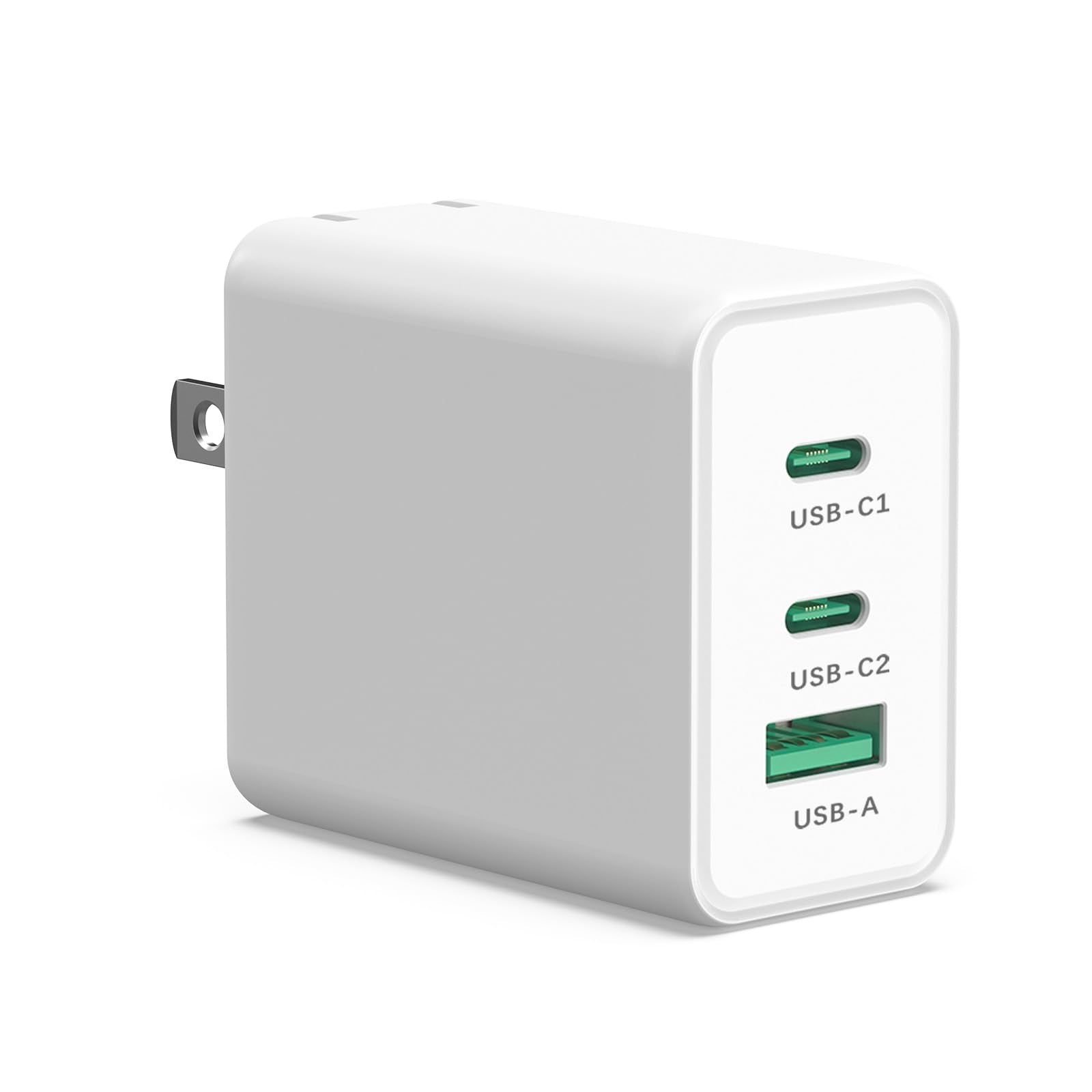 Usb C Charger 65W Gan Fast Charging, Pps 3 Port Fast Compact Foldable Usb C Wall Charger For Macbook Pro/Air, Ipad Pro, Galaxy S