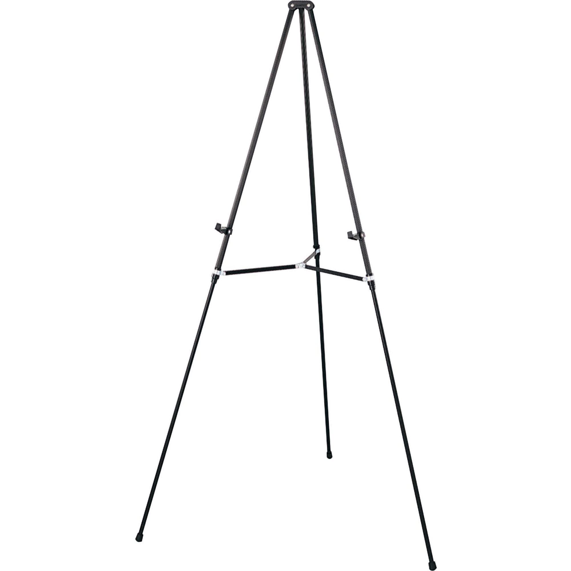 Quartet Easel, Aluminum, Lightweight, Telescoping, 66'' Max. Height, Supports 25 Lbs, Black (51E)
