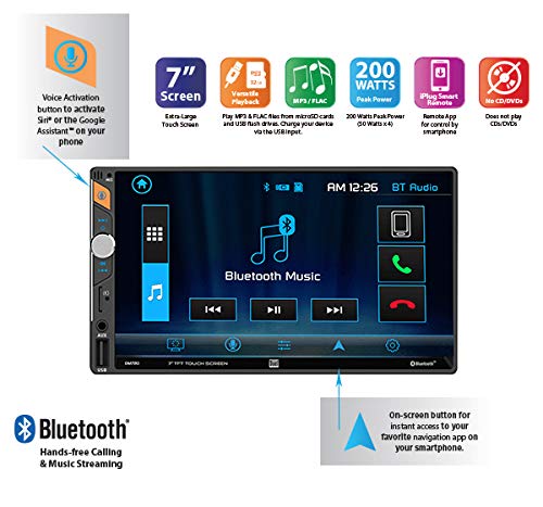 Dual 7'' Lcd Mechless Double Din Bt Usb/Micro Sd Backup Cam Input