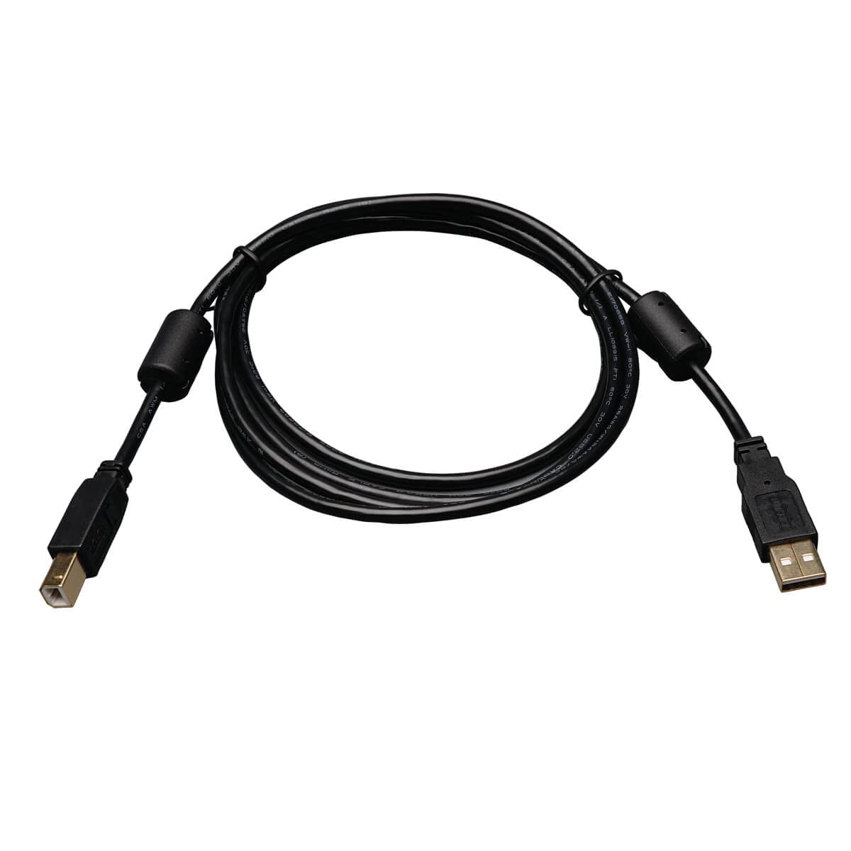 Tripp Lite USB 2.0 HiSpeed A/B Cable with Ferrite Chokes (M/M) 3ft. (U023003)