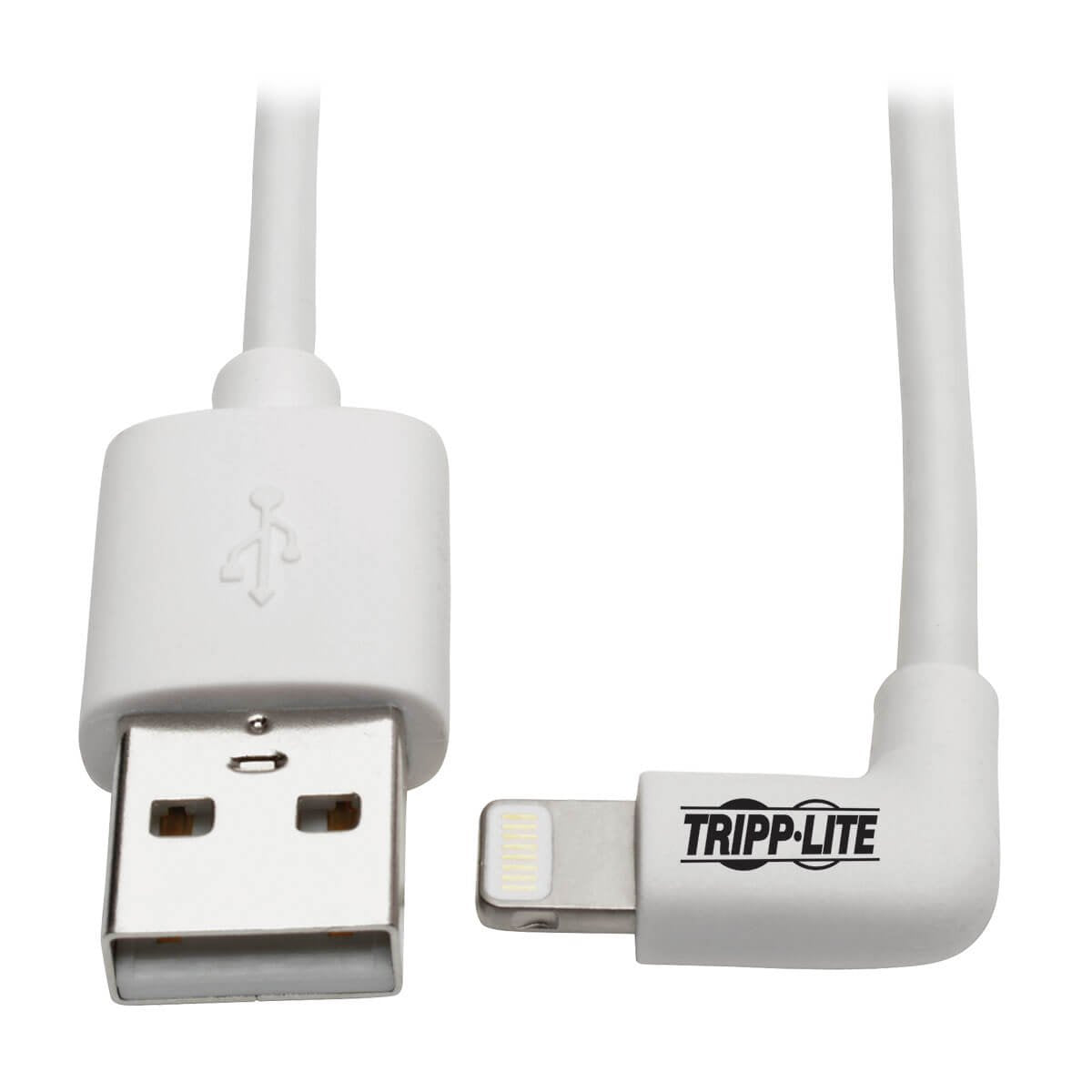Tripp Lite Right Angle Lightning To Usb Sync Charging Cable For Iphone Ipad Apple White Mfi Certified 3' (M100 003 Lra Wh)