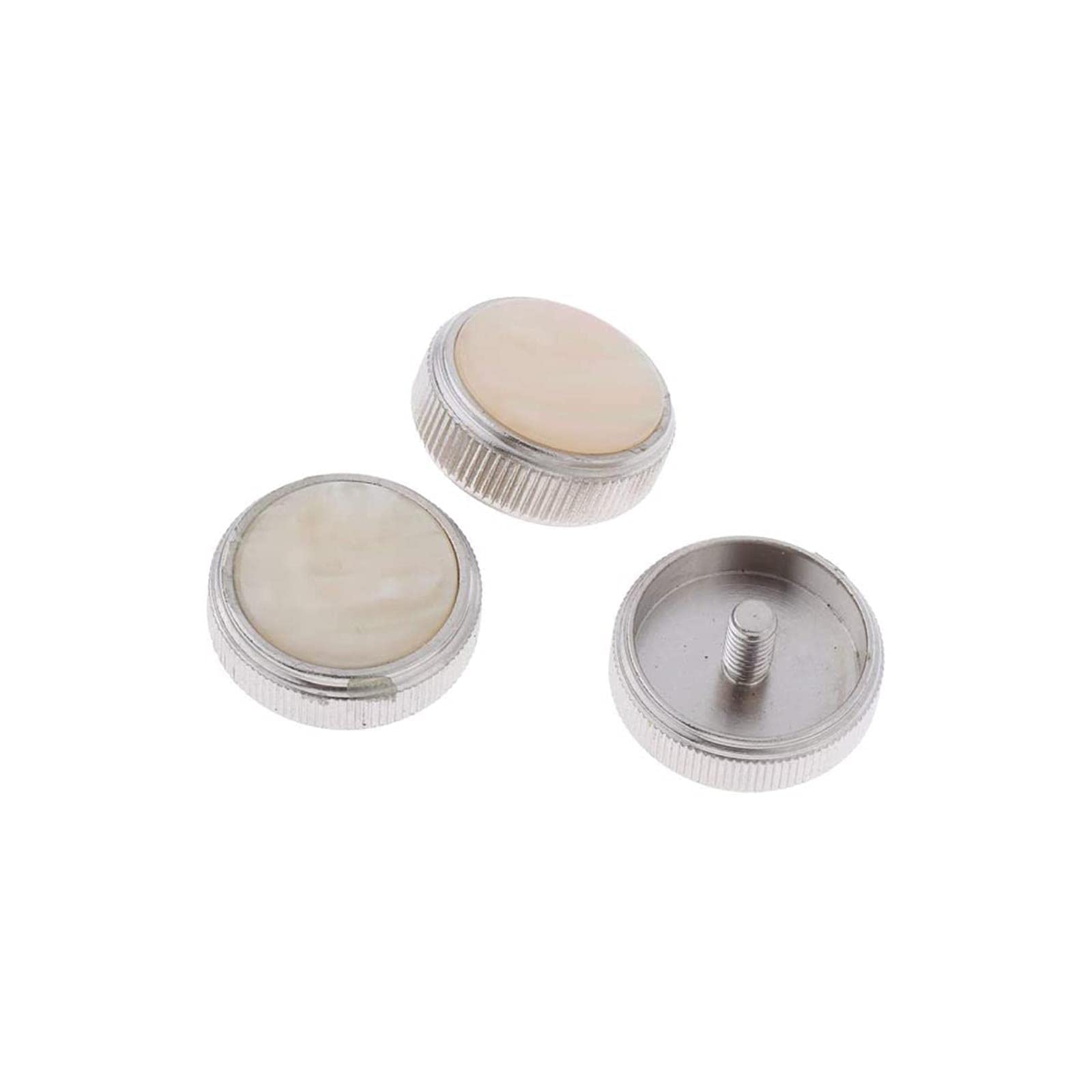 Liyafy Chrome Plated Beige Baritone Trumpet Valve Finger Buttons Musical Instruments Accessories Silver 3Pcs