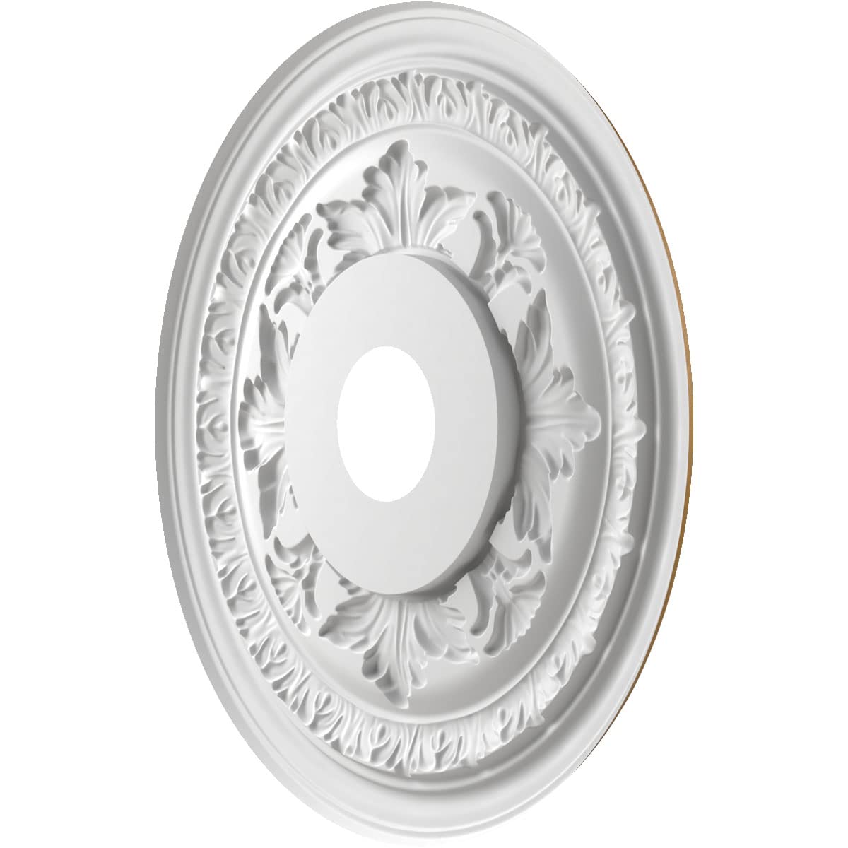 Ekena Millwork Cmp19Bacgh Baltimore Thermoformed Pvc Ceiling Medallion (Fits Canopies Up To 7 3/4), 19Od X 3 1/2Id X 1P, Metalli