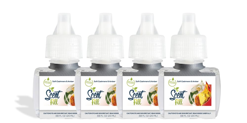 Scent Fill Soft Cashmere & Amber Plug In Air Freshener, 4 Scented Oil Refills