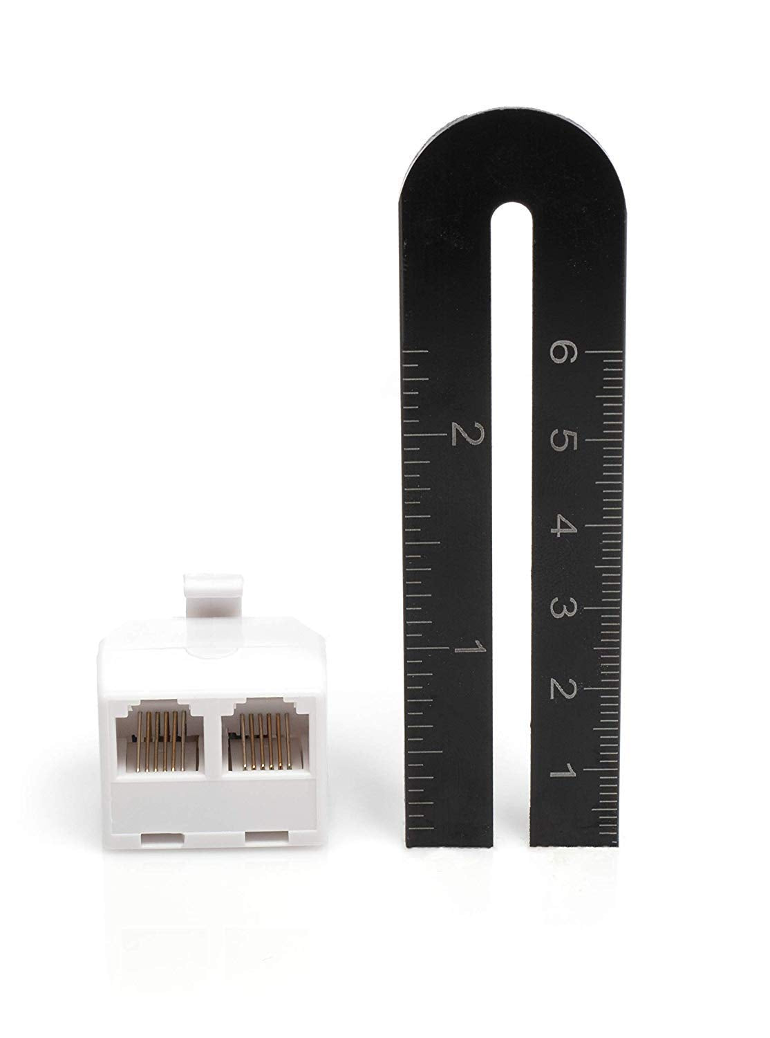The Cimple Co Duplex Jack Phone Wall Adapter   1 Pack, White   2 Way Phone Splitter (2 Lines) Wall Jack Phone Rj11 Adapter