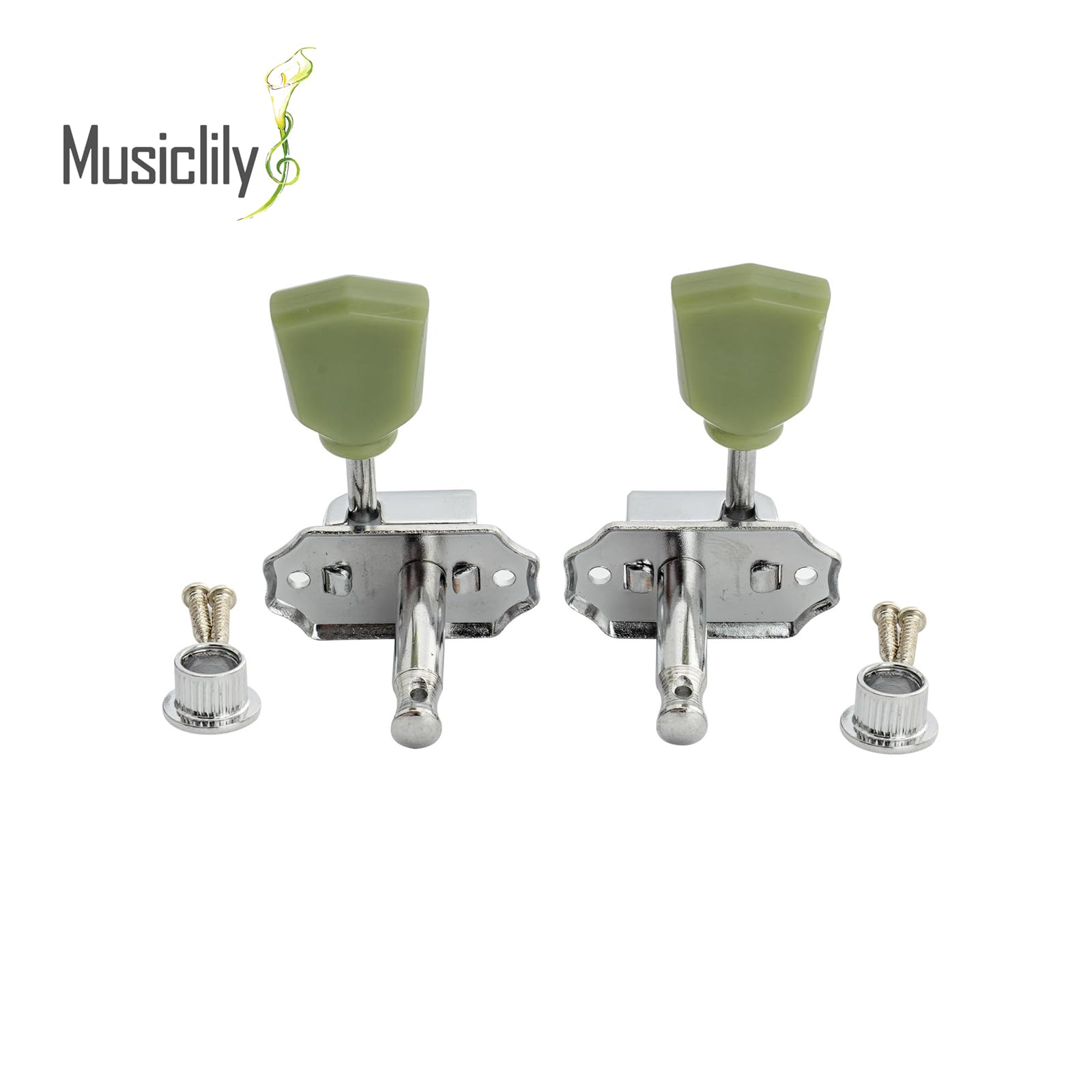 Musiclily 3L3R Vintage Guitar Tuners Machine Heads Tuning Pegs Keys Set For Epiphone Les Paul Style Guitar Replacement, Chrome W
