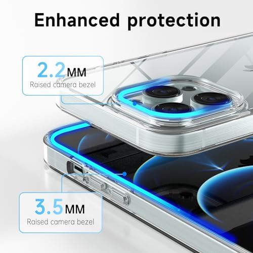 Loeoel For Iphone 12 Pro Max Case Clear, Transparent Hybrid 12 Pro Max Phone Case [Hard Plastic & Soft Silicone Bumper] Acrylic