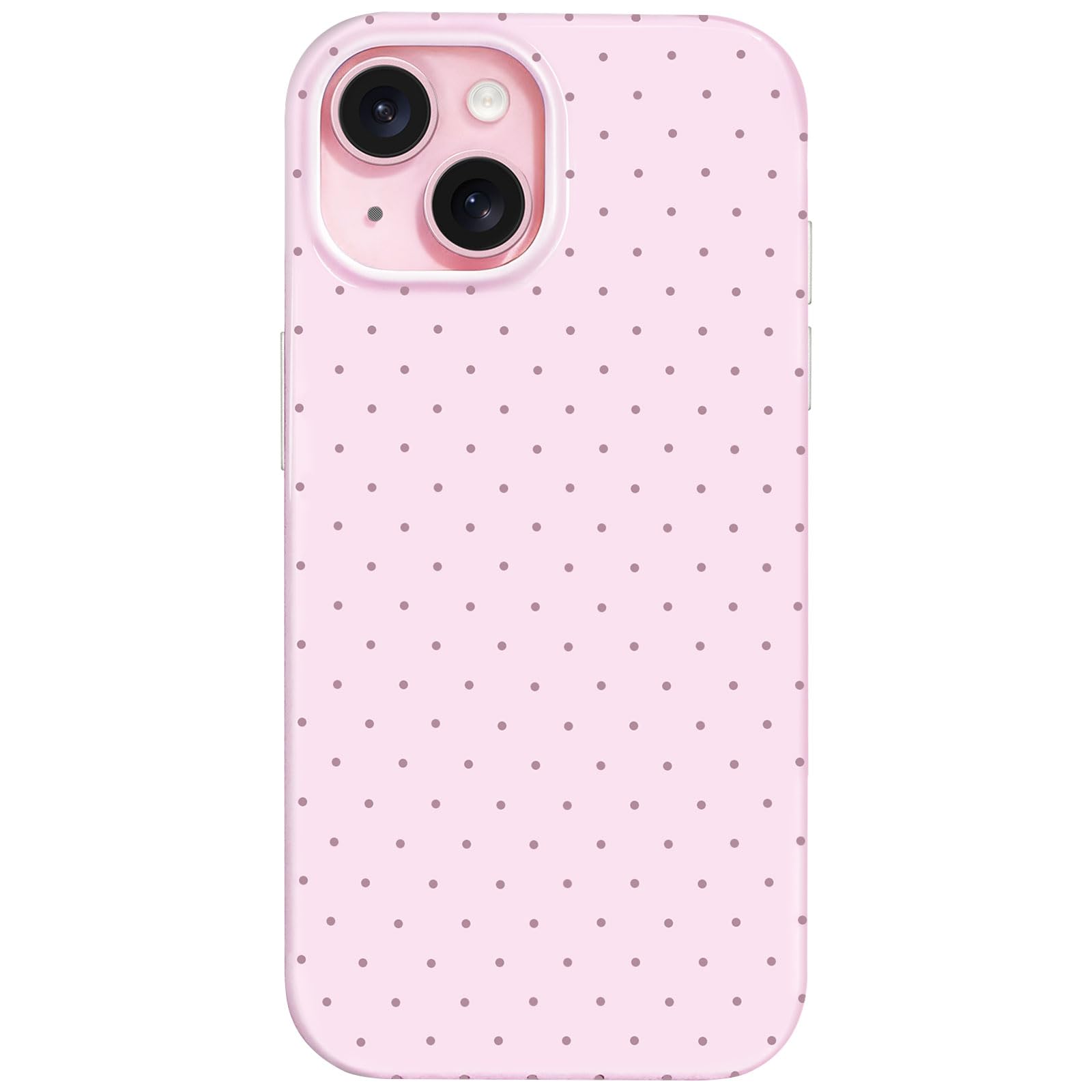 Anuck for iPhone 15 Case Polka Dot Phone Case, Cute Trendy Polka Dots Pattern Print Aesthetic Simple Design Soft TPU Slim Shockp