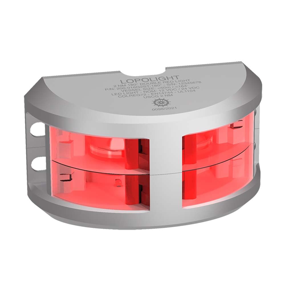 Lopolight Series 200-016 - Double Stacked Navigation Light - 2Nm - Vertical Mount - Red - Silver Housing,WBAUVB0D7573J91
