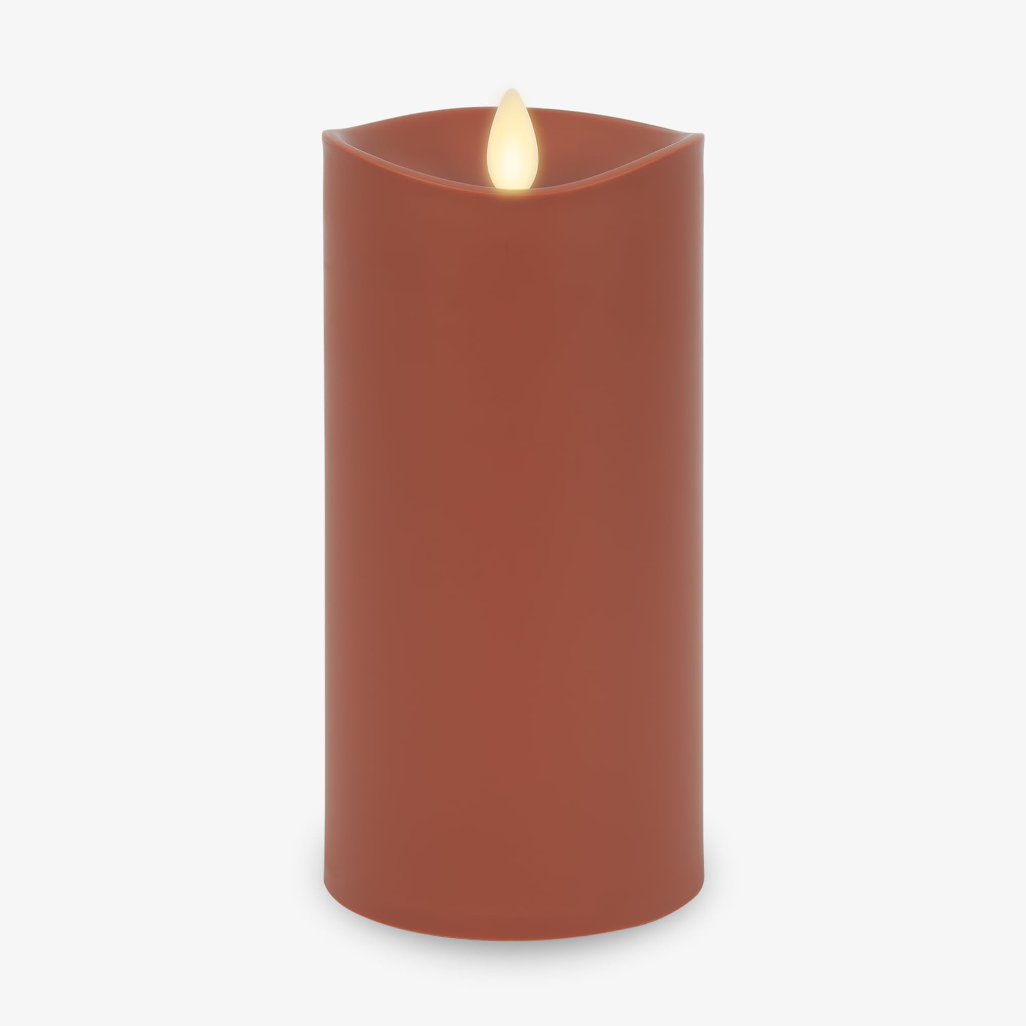 Luminara Baked Clay Outdoor Flameless Candle Moving Flame Led Pillar Battery Operated Lights For Outdoor Decor Premium Plastic I