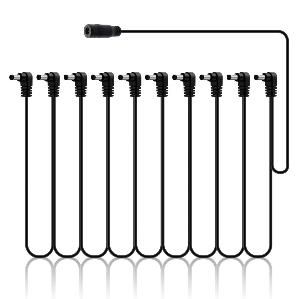 Sonicake 9V Dc10 Bass Pedal Power Supply And 5 Way Power Splitter With Right Angle Connector