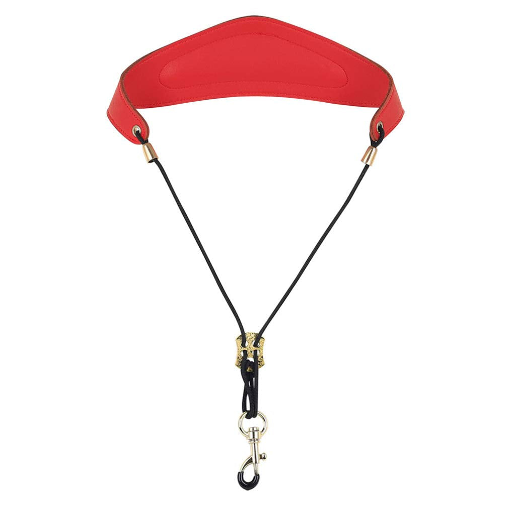 Heallily Womens Belt Red Music Instrument Neck Strap For Saxophones Horns Bass Clarinets Bassoons Oboes Padded Sax Strap Holder 