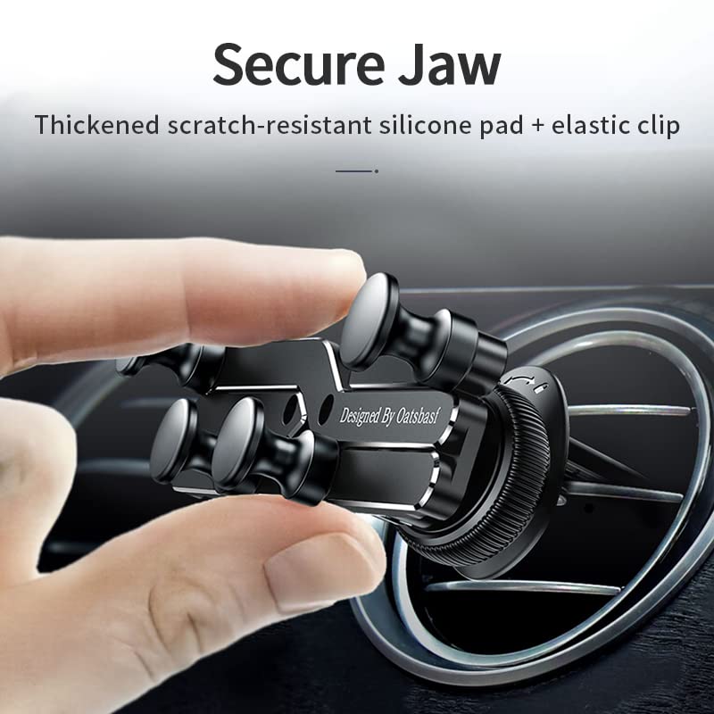 Oatsbasf Car Phone Mount, Hands Free Phone Holder, Gravity Air Vent Car Mount, Suitable For Mobile Phones Under 7 Inches (X01-Bl