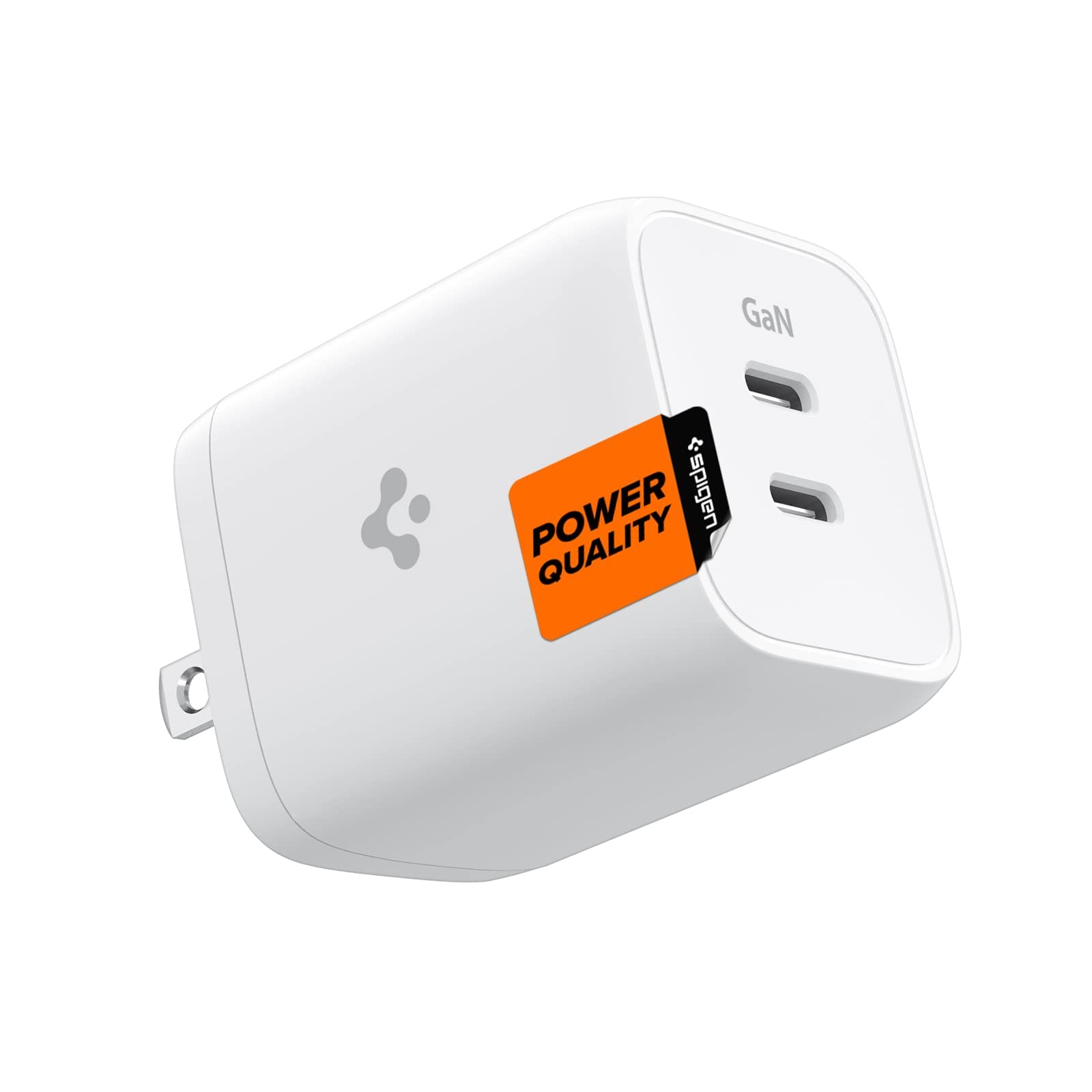 Spigen 65W Usb C Charger, [Gan 652 Total 65W 2 Ports Gan Iii Tech] Dual Fast Charger Pd 3.0 Charging Block For Macbook/Pro, Ipad