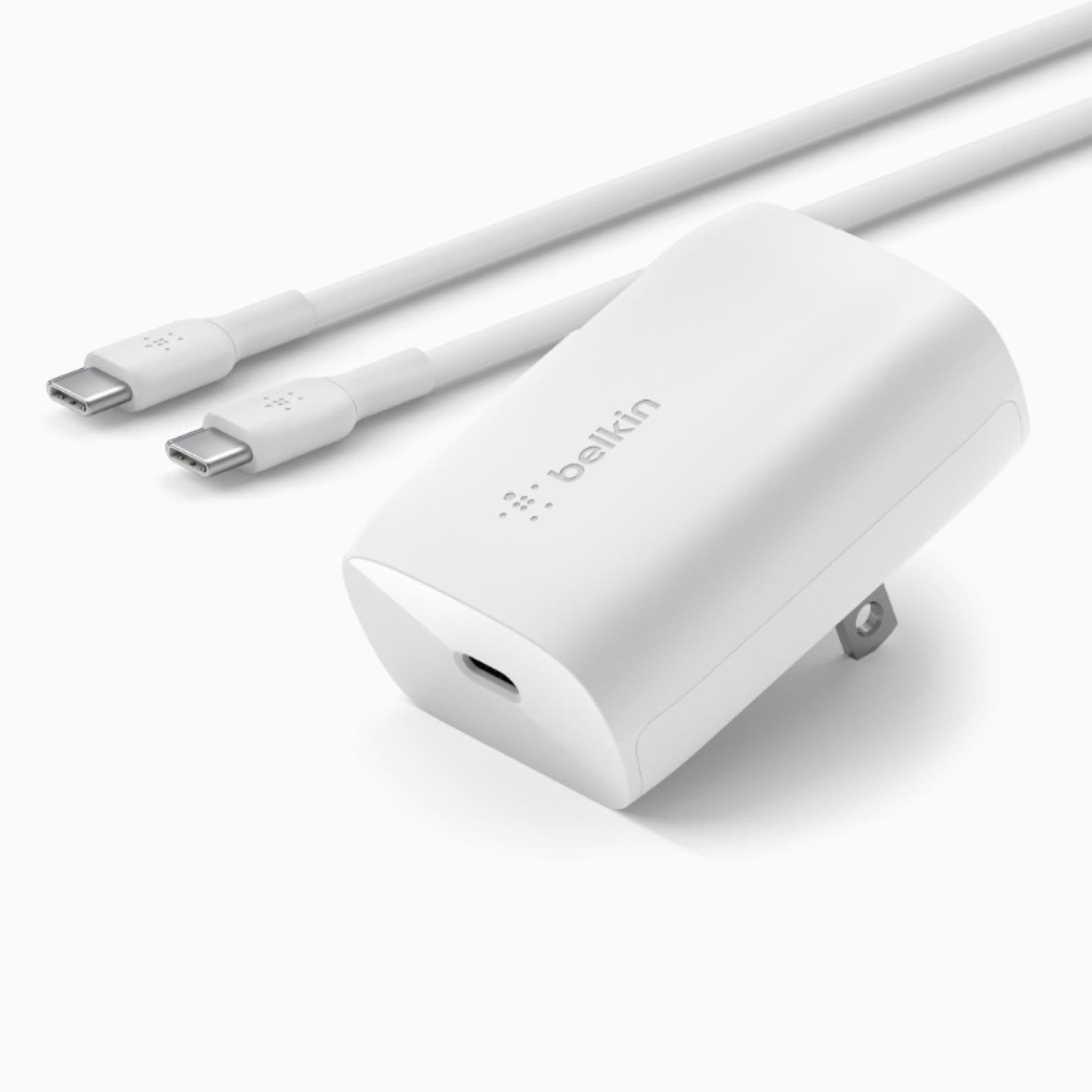 Belkin 30W USB C Wall Charger with USB C to C Cable, PPS, PowerDelivery, USB IF Certified PD 3.0 Fast Charging for Apple iPhone 16 Series, iPad Pro, Samsung Galaxy S25, Google Pixel, and More   White