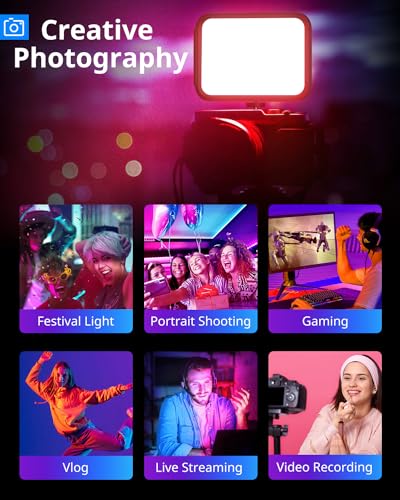 Ubeesize 2 Pack Rgb Photography Lighting, Studio Lights With Adjustable Tripod Stand And Ball Head, Video Light For Video Record