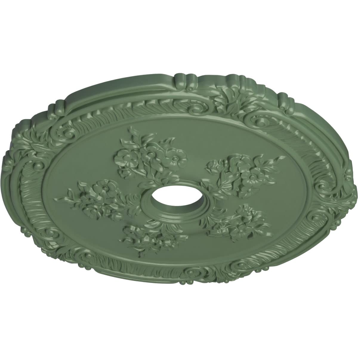 Ekena Millwork Cm26Atagf Attica With Rose Ceiling Medallion, 26''Od X 3 3/4''Id X 1 1/2''P, Hand Painted Athenian Green