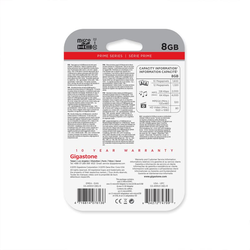 Gigastone Duracell Sd Flash Memory Card 1 (Gs-4In1U1-08G-R)