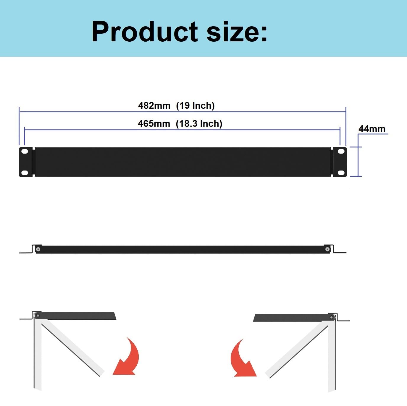 Qiaoyoubang 1U Hinged Blank Panel -Metal Rack Mount Filler Panel -Blank Rack Mount Panel Flat Panel For 19 Inches Rack Mount (1U
