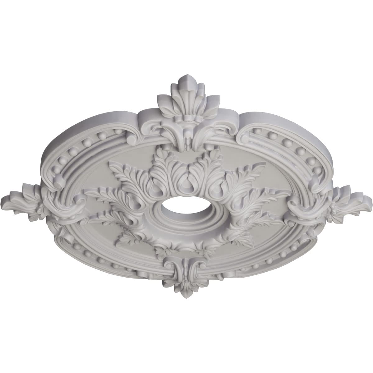Ekena Millwork Cm28Beuwf Benson Classic Ceiling Medallion, 28 3/8''Od X 3 3/4''Id X 1 5/8''P, Hand Painted Ultra Pure White