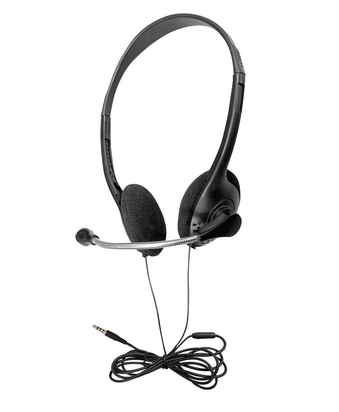 Soundnetic Disposable Stereo Classroom Headset With 3.5Mm Plug And Boom Microphone 10 Pack, Black