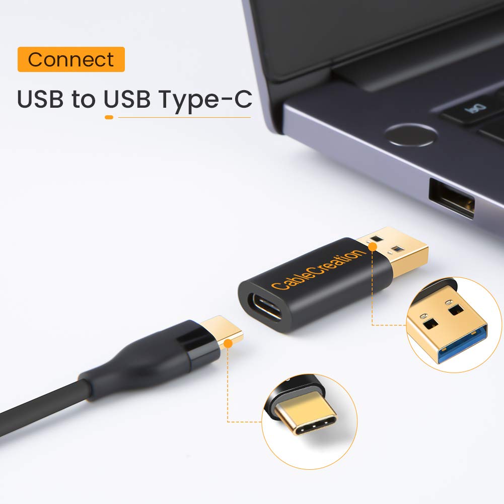 Cablecreation [3-Pack Usb C Female To Usb Male Adapter Usb 3.1 5Gbps, Usb To Usb C Adapter Usb C To A Adapter Female For Laptops