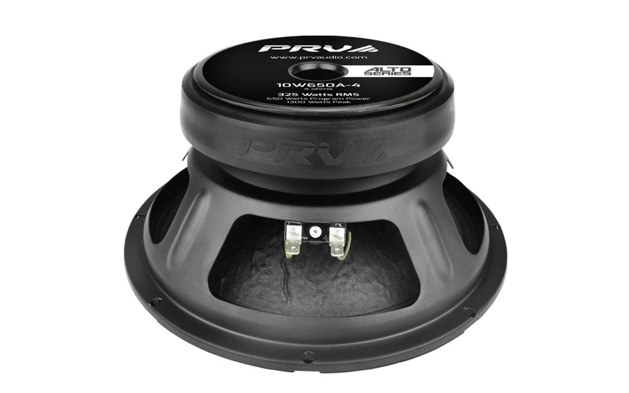 Prv Audio 10 Inch Woofer 10W650A 4 650 Watts Program Power, 4 Ohm, 2.5 In Voice Coil, 325 Watts Rms Pro Audio Speaker (Single)
