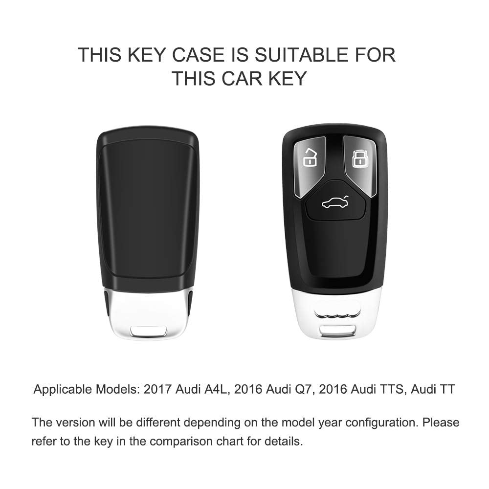 Elohei For Audi Key Fob Cover, Premium Soft Tpu 360 Degree Full Protection Key Case Accessories Compatible With Audi A4 Q7 Q5 Tt