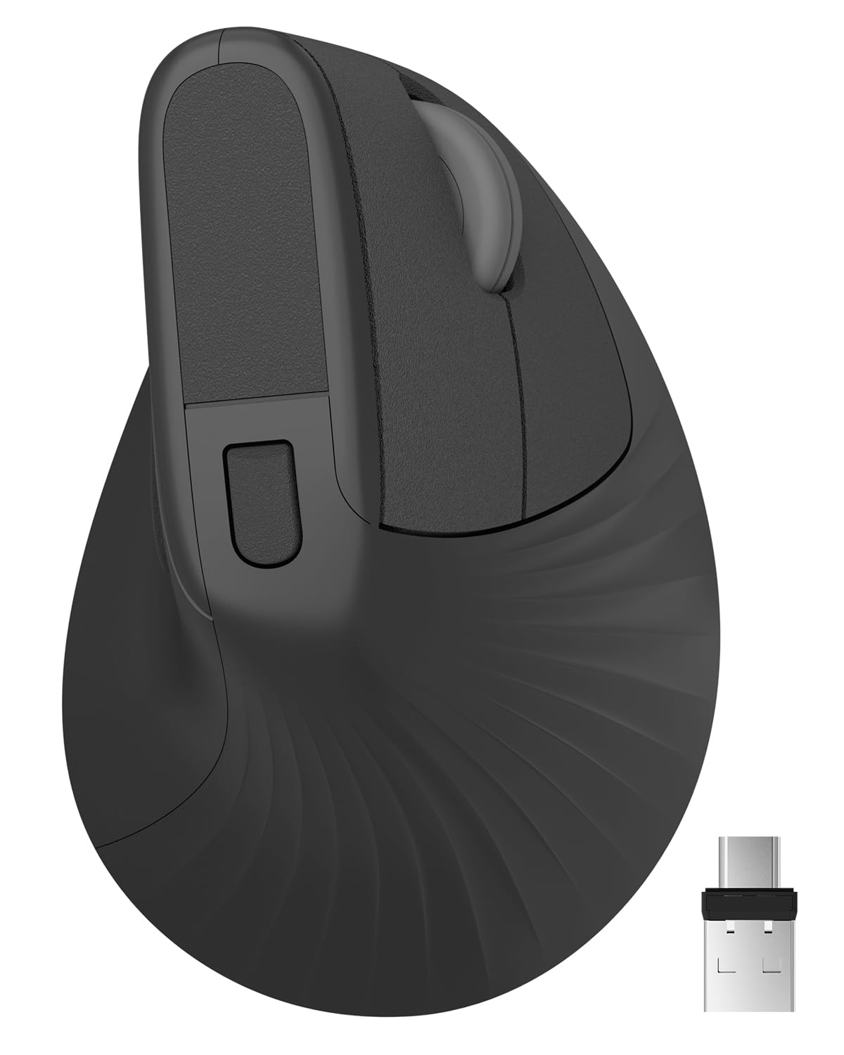 Zhaman Ergonomic Vertical Mouse, 2.4G Usb & Type C Rechargeable Mouse, Ergo Wireless Mouse With 3 Adjustable Dpi For Pc/Notebook