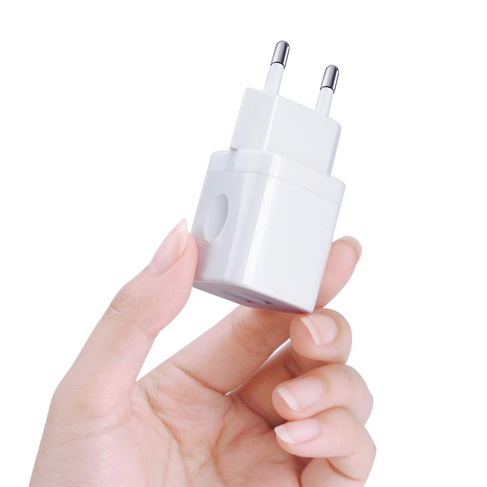 European Wall Charger, Vifigen 2 Pack Usb 2.1Amp Universal Europe Charger Block Dual Port Plug Compatible For Iphone 16 15 14 13 12 11 Pro Max Xs Xr X Se 8 7 6 Plus,Samsung S24 S23 A15,Note 20,Lg,Moto