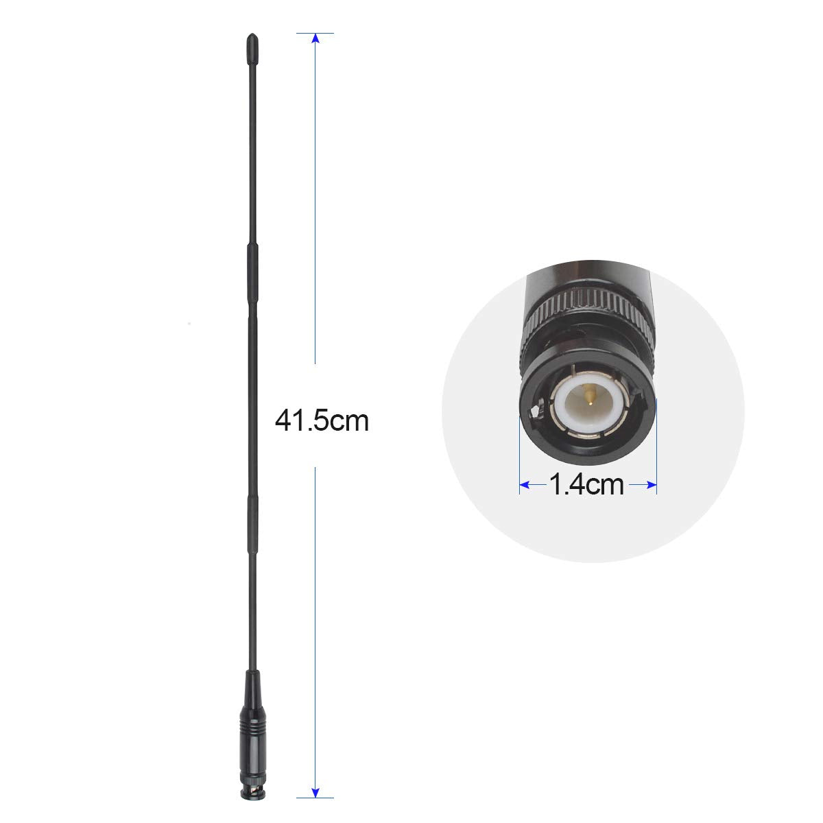 Hys 27Mhz 13 Inch Bnc Male Antenna For Cb Handheld/Portable Radio With Bnc Connector Compatible With Cobra Midland Uniden Anyton