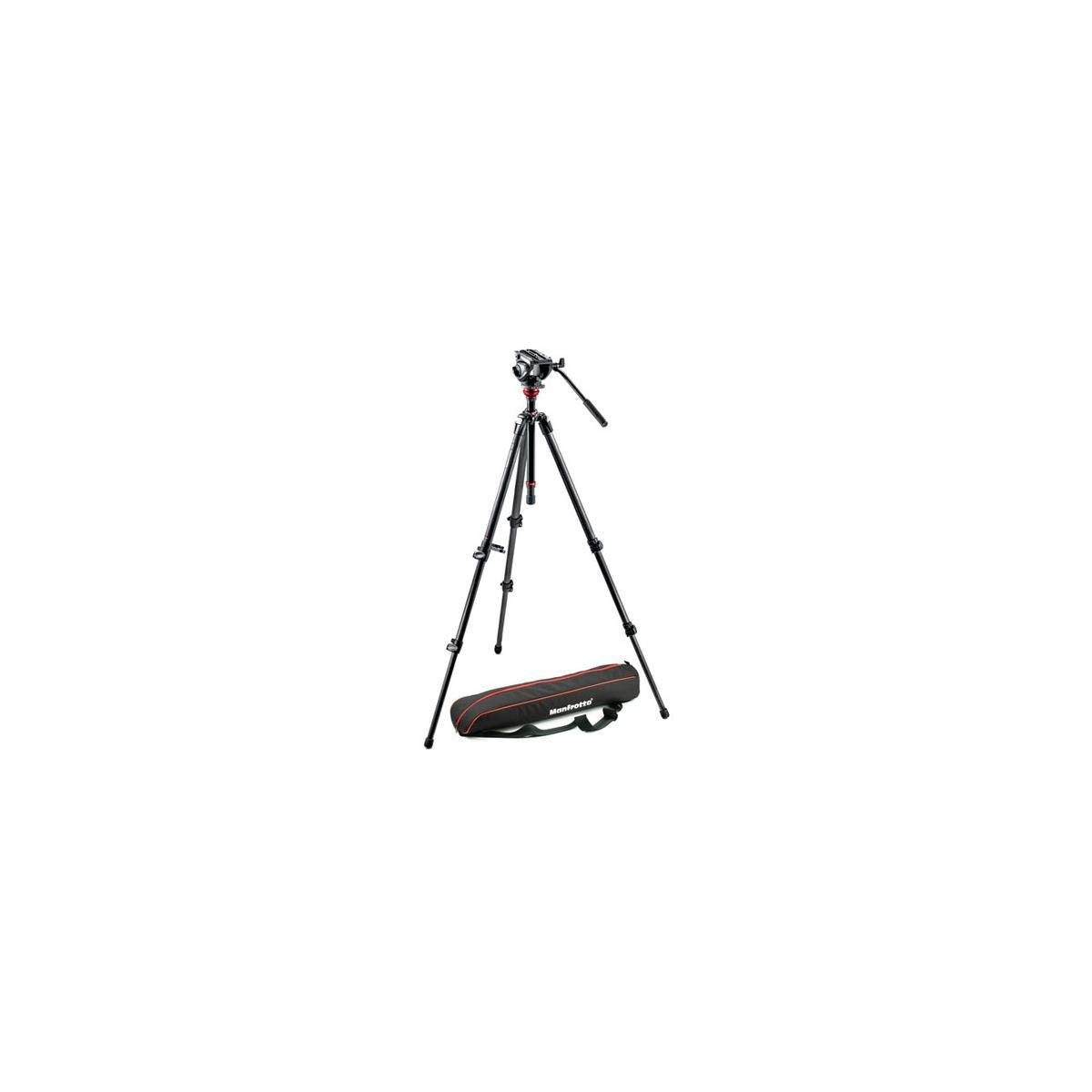 Manfrotto 755Cx3 3 Section Carbon Fiber Tripod With 500 Fluid Video Head, Black