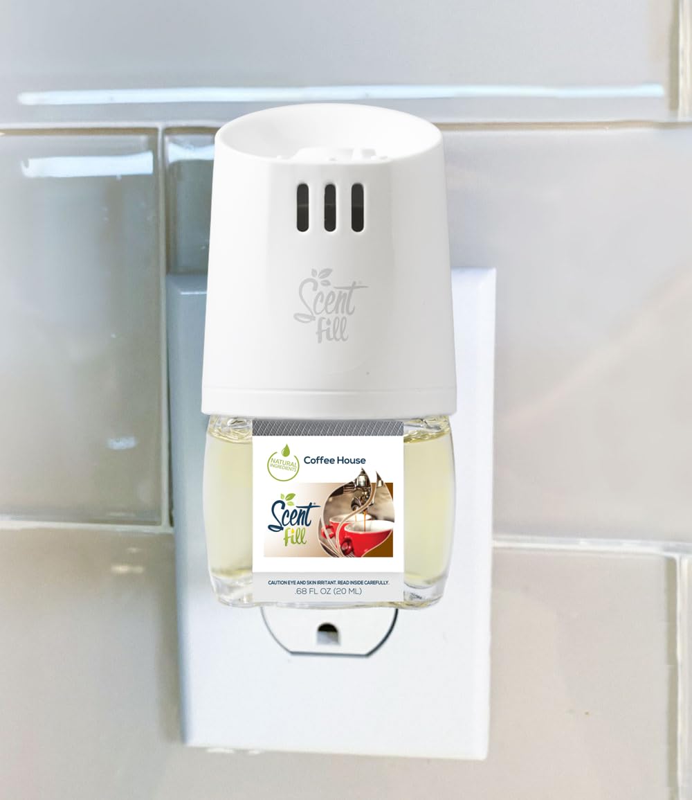 Scent Fill Coffee House Plug In Air Freshener, 4 Scented Oil Refills
