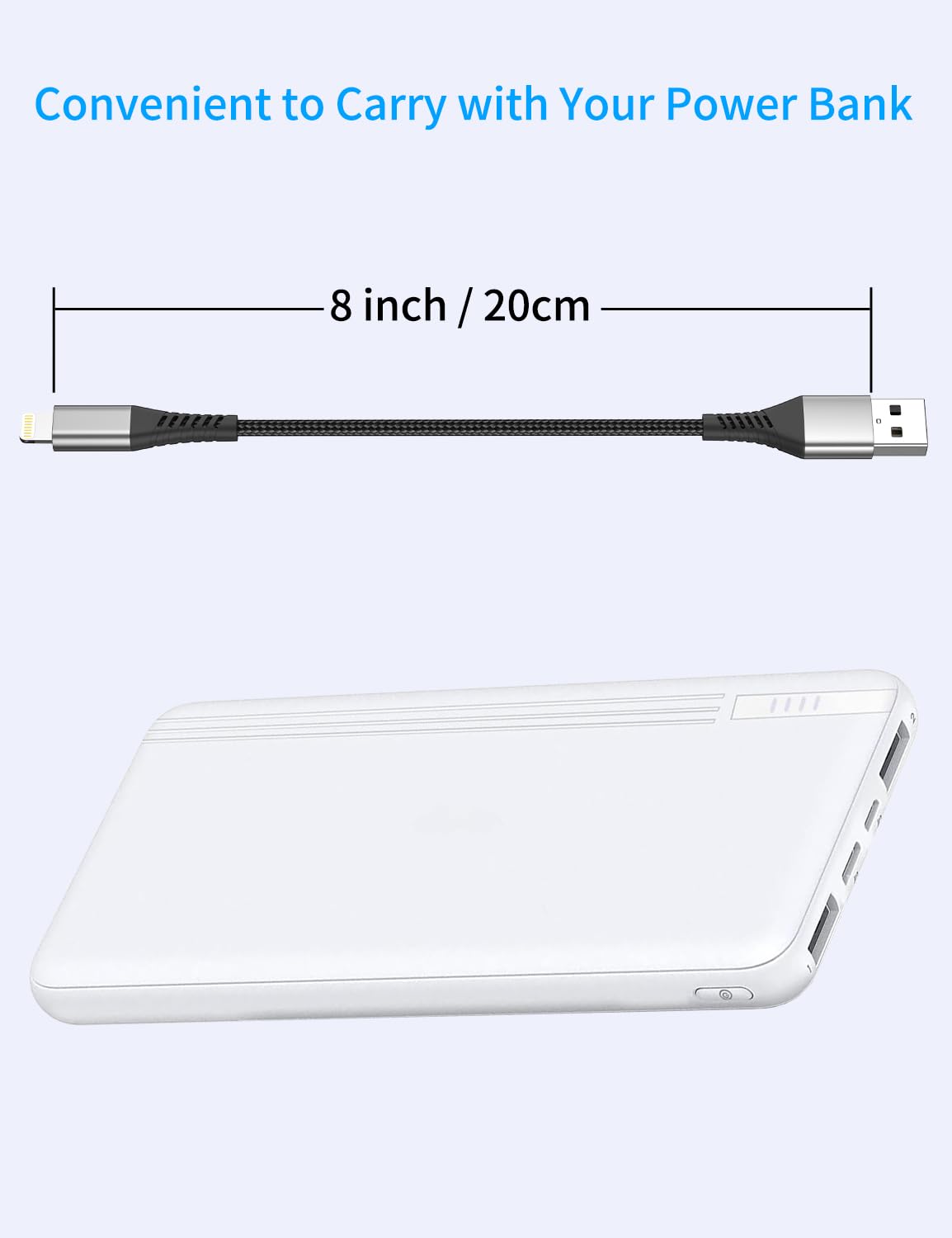 Acevien Short Iphone Charge Cable 6 Inch, 3Pack 0.5 Foot Usb To Lightning Cord Braided For Iphone 14 13 12 11 Pro Max Xs 8 7 6 5