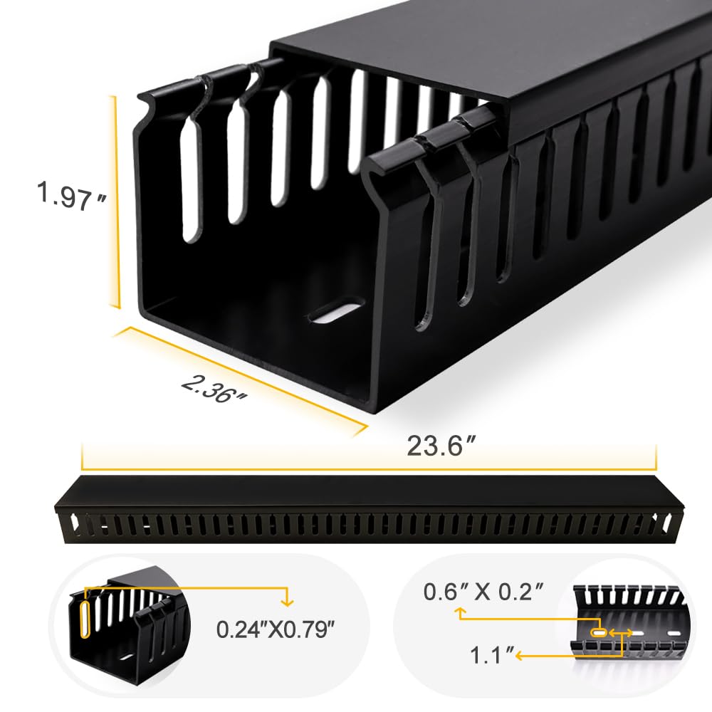 Rjykvs Cable Raceway, 95'' Open Slot Cable Management Kit With Upgraded Snap Structure,Wire Cover Cord Hider For Under Desk&Indu