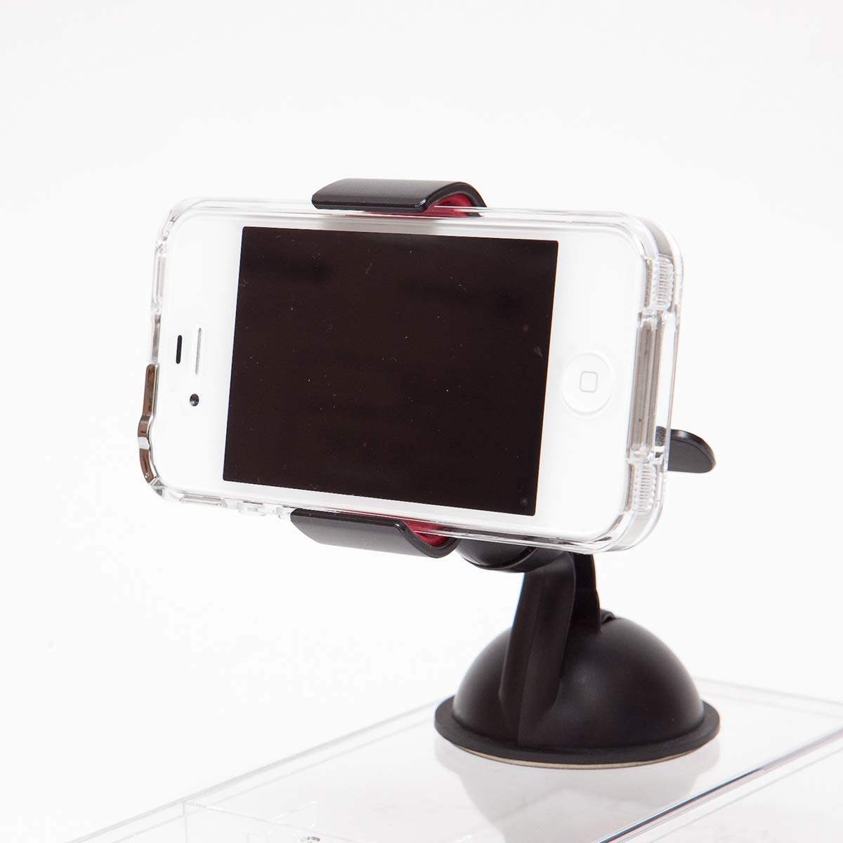 EXOGEAR E393 Smartphone Holder, White Clip-on Holder for Various Smartphones, Car & Desktop
