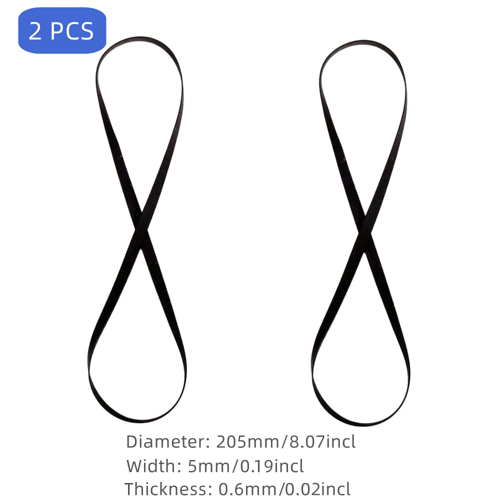 Sam&Johnny New Turntable Belt 205 * 5 * 0.6Mm/322Mm Rubber Belts Replacement For Gramophone Turntable Player Record Player(2 Pcs