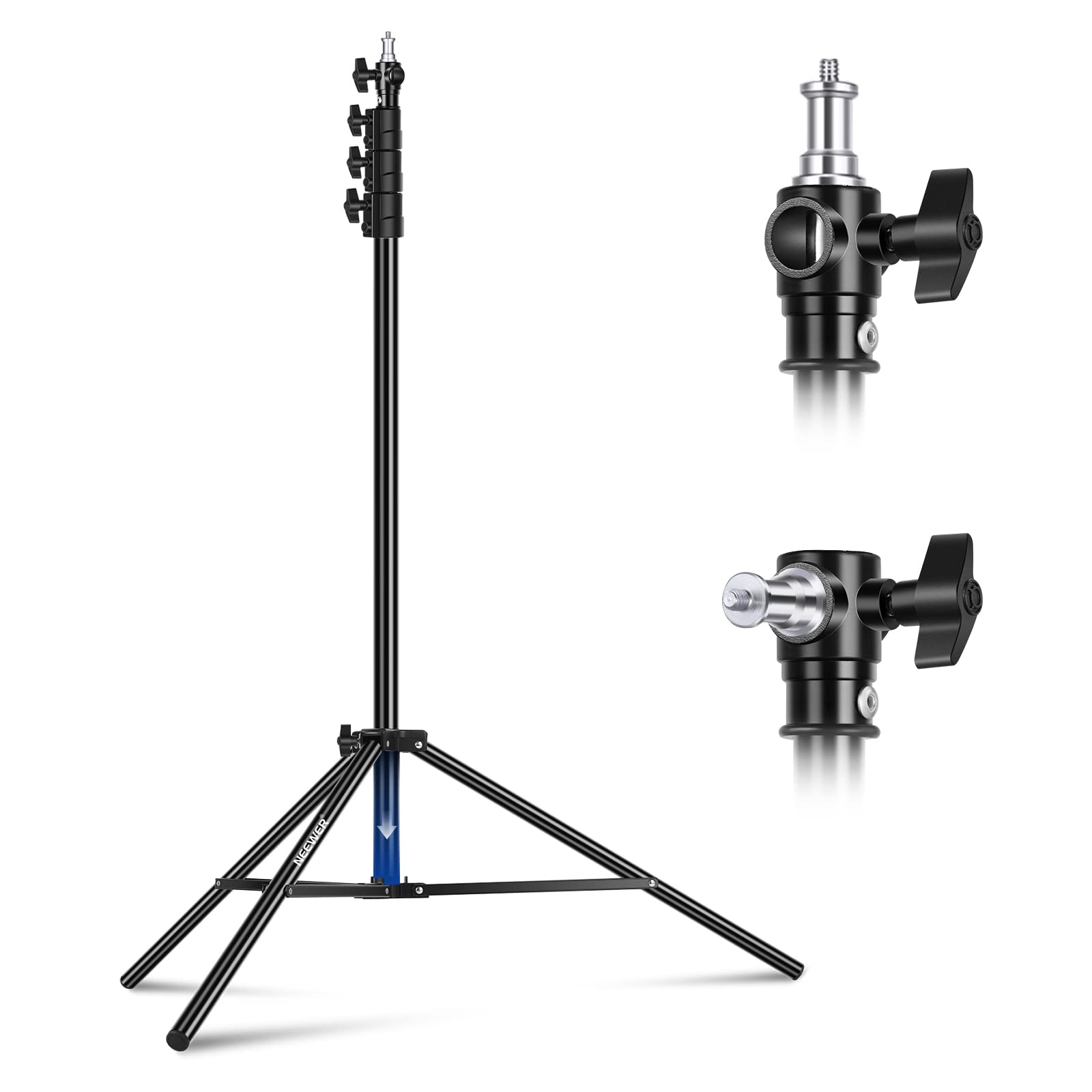 Neewer 9.8Ft/3M Air Cushioned Light Stand, Heavy Duty Metal Photography Tripod Stand With 1/4'' To 3/8'' Reversible Spigot, 3 Wa