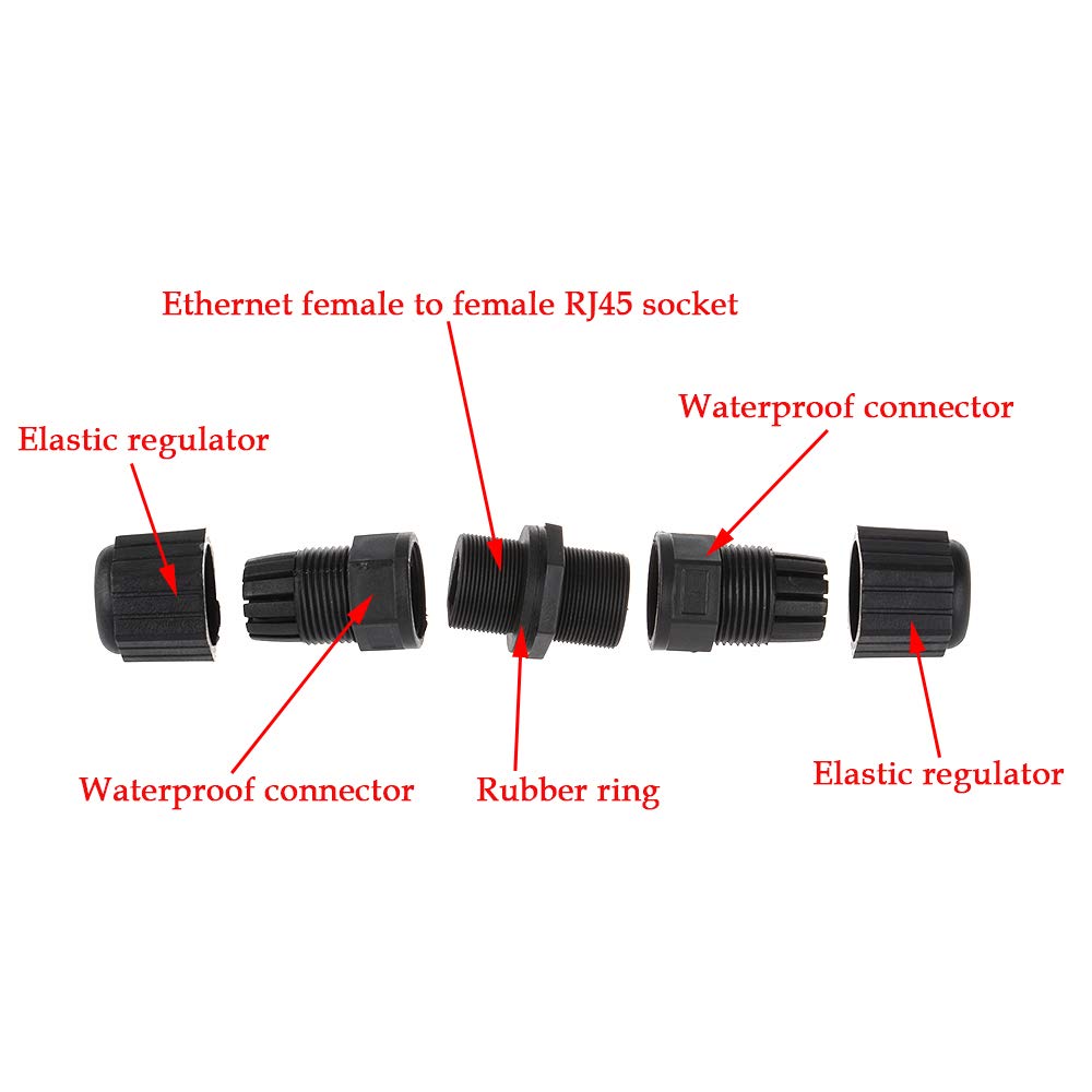 Anmbest 10Pcs M20 Rj45 Waterproof Connector Ip67 Cat5/5E 8P8C Ethernet Lan Cable Connector Double Head Outdoor Lan Coupler Adapt