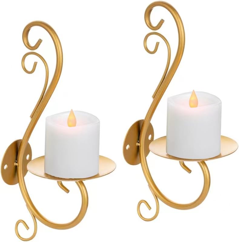 Misstime 3X3 Flickering Flameless Candles Set Of 2,3 Inch Real Wax Led 600 Hours Battery Candles With Timer Remote,Control For W